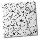 Black White Floral Pattern Tile<br><div class="desc">Use this simple and chic black and white magnolia flowers pattern as a backdrop to customise your living space. You can also change out the background colouring to really make it your own look. Plus you can even make the black flower lines a completely different colour too! Whether you want...</div>