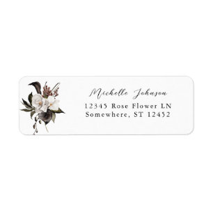 Black & White Floral Return Address Label 5