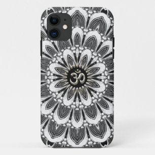 Black+White Floral Silver Om Case-Mate iPhone 5 Case