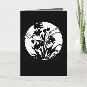 Black white floral sorrow sympathy card