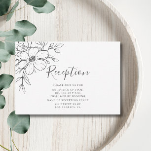 Black White Floral Wedding Reception