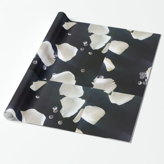 Black & White Floral Wrapping Paper (Unrolled)