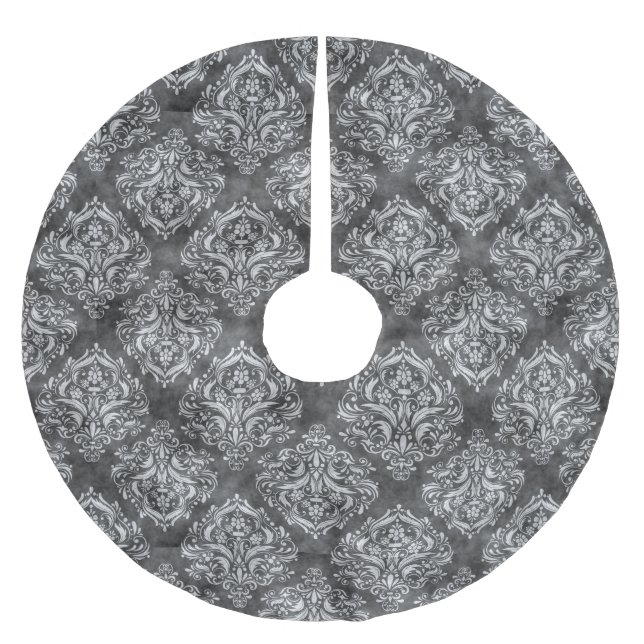Black & White Flourish - Christmas Tree Skirt (Front)