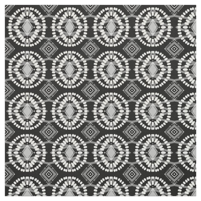 Black & White Flow Geometric Pattern Fabric (Swatch)