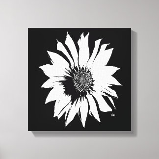 Black/White Flower Canvas Print