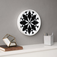 Black white flower mandala mosaic retro Monogram