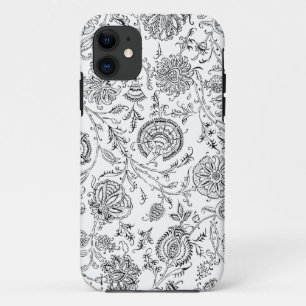 Black & White Flower Pattern Case-Mate iPhone Case