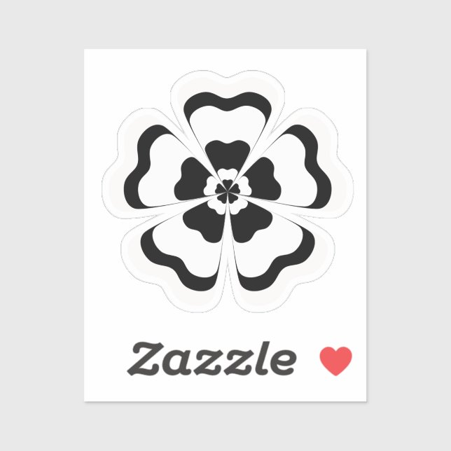 Black White Flower Shape Monogram (Sheet)