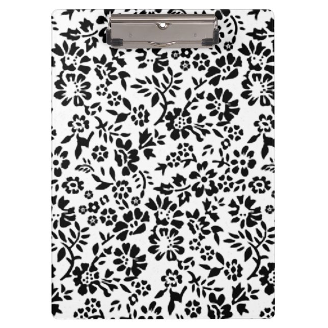 Black & white flowered clip board! clipboard (Front)