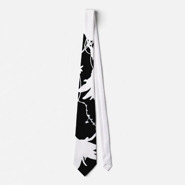 Black & White Flowers Tie (Front)