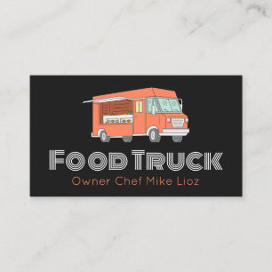 Black & White Food Truck Business Card
