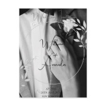 Black, White, Forever Photo Invitation Card