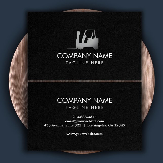  black white Forklift, Logisitcs - Professional    Business Card (Creator Uploaded)