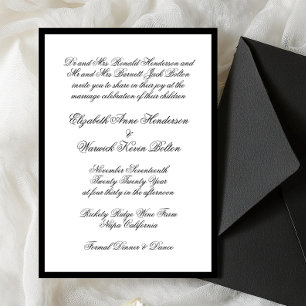 Black & White Formal Framed Wedding Invitation