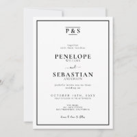 Black & White Formal Monogram All In One Wedding
