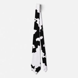 Black White Fractal Irregular Abstract Pattern Tie