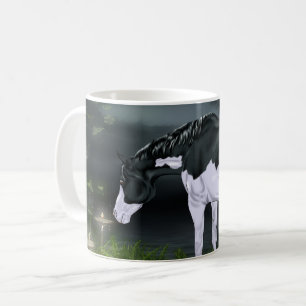 Black White Frame Overo Paint Horse Western Art Coffee Mug