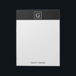 Black White Framed Initial Monogram Notepad<br><div class="desc">Black White Framed Initial Monogram A stylish black solid background with a white framed area for your monogram, name or other text. You can also change the text font, change the font size and color, move the text, etc. If you would like this design in other colors, just drop us...</div>