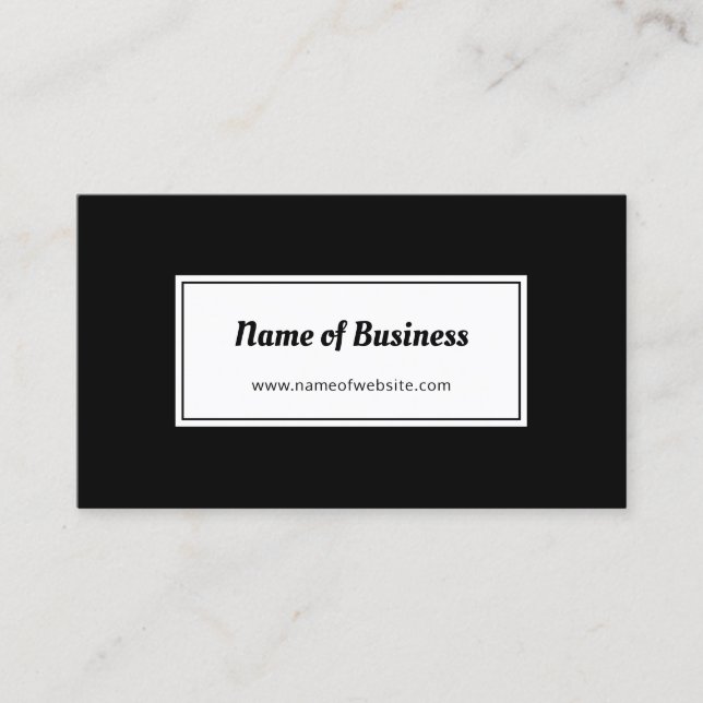 Black White Framed Minimalist Business Card (Front)