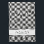 Black White French Plaid Check Country Gourmet Tea Towel<br><div class="desc">Personalised Elegant Light Dusty Blue Pastel Check Pattern Country Family Gourmet kitchen towel</div>