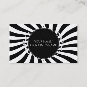 Black & White Fun Whimsical Stripes Business Card