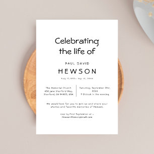 Black & White Funeral Memorial Death Anniversary Invitation