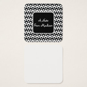 Black & White Funky Rounded Squares Pattern Notes