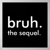 Black & White Funny Quote bruh. the sequel.