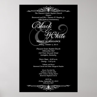 Black & white gala ball dance custom event poster2 poster