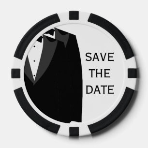 Black White Gay Wedding Save The Date Poker Chips