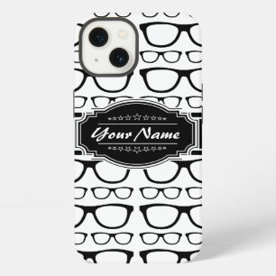 Black & White Geek Nerd Glasses Personalised iPhone 13 Case