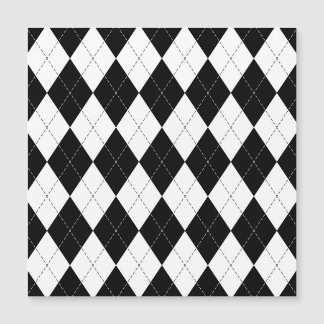 Black White Geometric Argyle Pattern (Front)