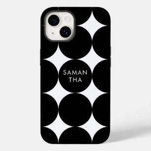 Black White Geometric Circle Pattern  Case-Mate iPhone 14 Case