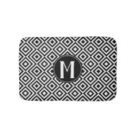 Black & White Geometric Diamond Pattern Monogram