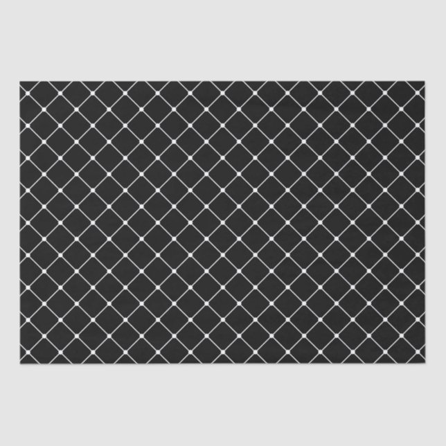 Black & White Geometric Diamond Pattern Tissue Paper (Front)