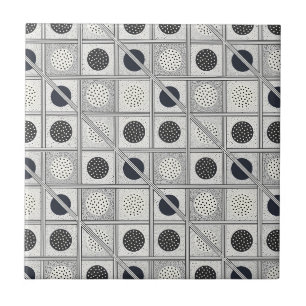 Black & White Geometric Grid Monochrome Pattern Tile