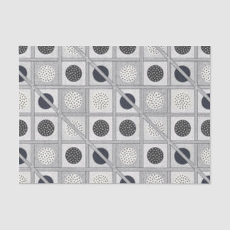 Black & White Geometric Grid Monochrome Pattern Tissue Paper