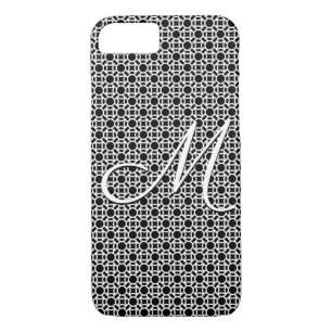 Black & White Geometric Initial Monogram Case-Mate iPhone Case