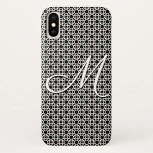Black & White Geometric Initial Monogram Case-Mate iPhone Case