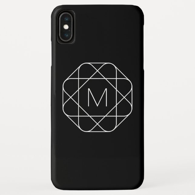 Black & White Geometric Monogram Case-Mate iPhone Case (Back)