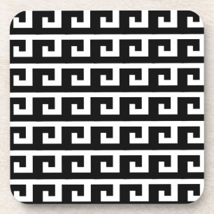 Black & White Geometric Pattern Coaster