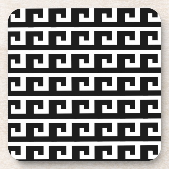 Black & White Geometric Pattern Coaster (Front)