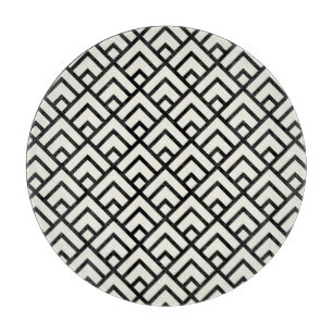 Black & White Geometric Pattern Cutting Board
