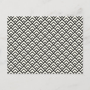 Black & White Geometric Pattern Holiday Postcard