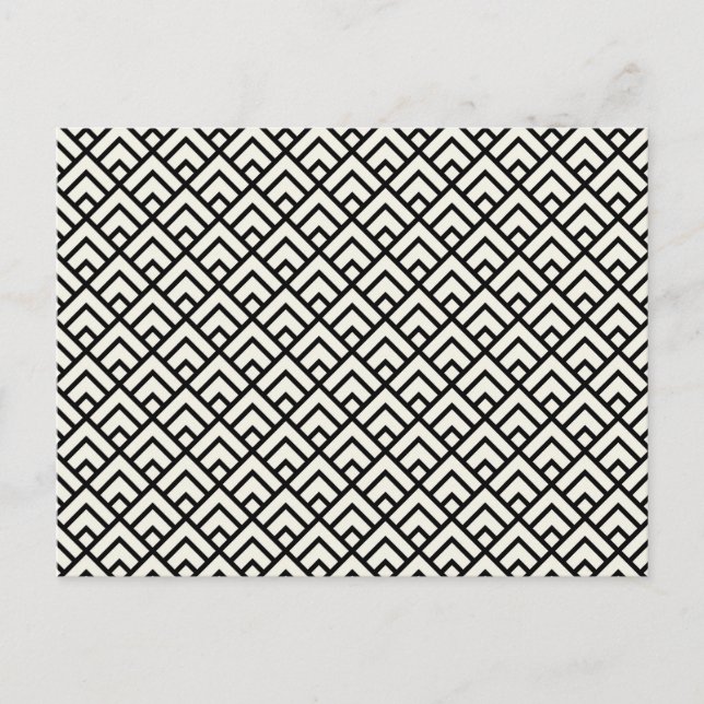 Black & White Geometric Pattern Holiday Postcard (Front)