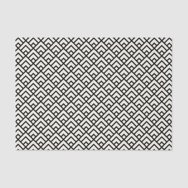 Black & White Geometric Pattern Tissue Paper (Front)