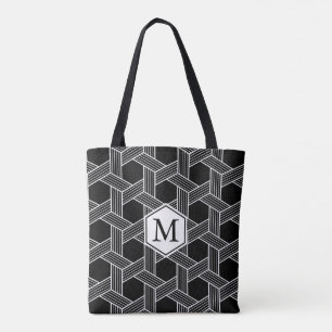 Black & White Geometric Pattern Tote Bag