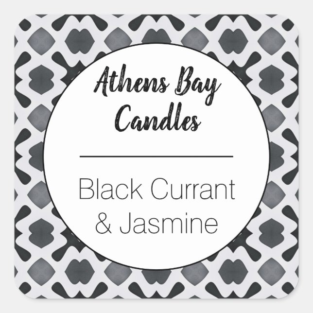 Black & White Geometric Product Label (Front)