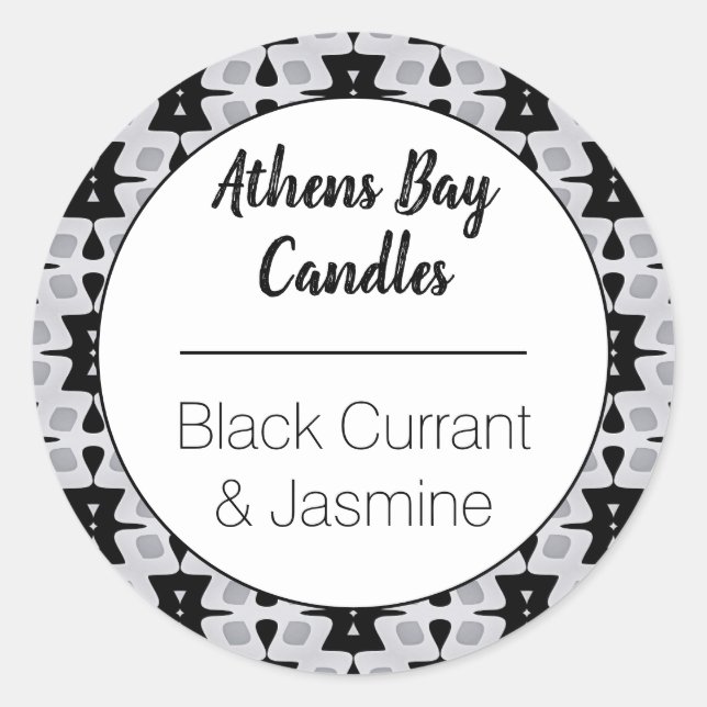 Black & White Geometric Product Label (Front)