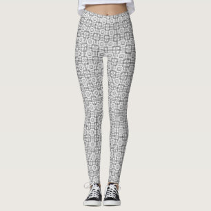 Black & White Geometric Square Print Leggings